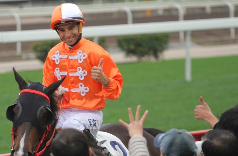 Joao Moreira rides Hong Kong superstar Able Friend on Sunday at Sha Tin having won two races in Australia on Saturday. Photo: Kenneth Chan