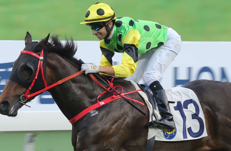 Joao Moreira smiles like the Cheshire Cat as Nothingilikemore obliterates his rivals. Photos: Kenneth Chan