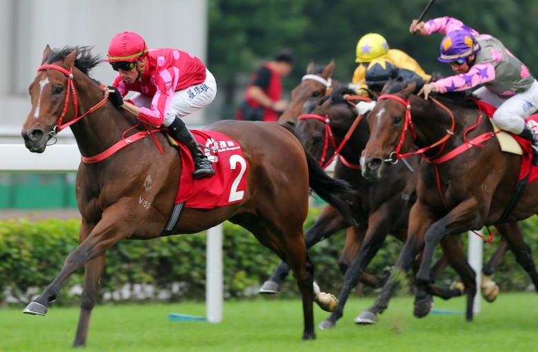 Nash Rawiller guides Mr Stunning to victory in the Group Two Jockey Club Sprint. Photos: Kenneth Chan