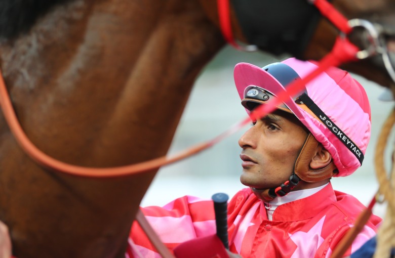Karis Teetan unsaddles Morethanlucky after one of their four wins together. Photos: Kenneth Chan