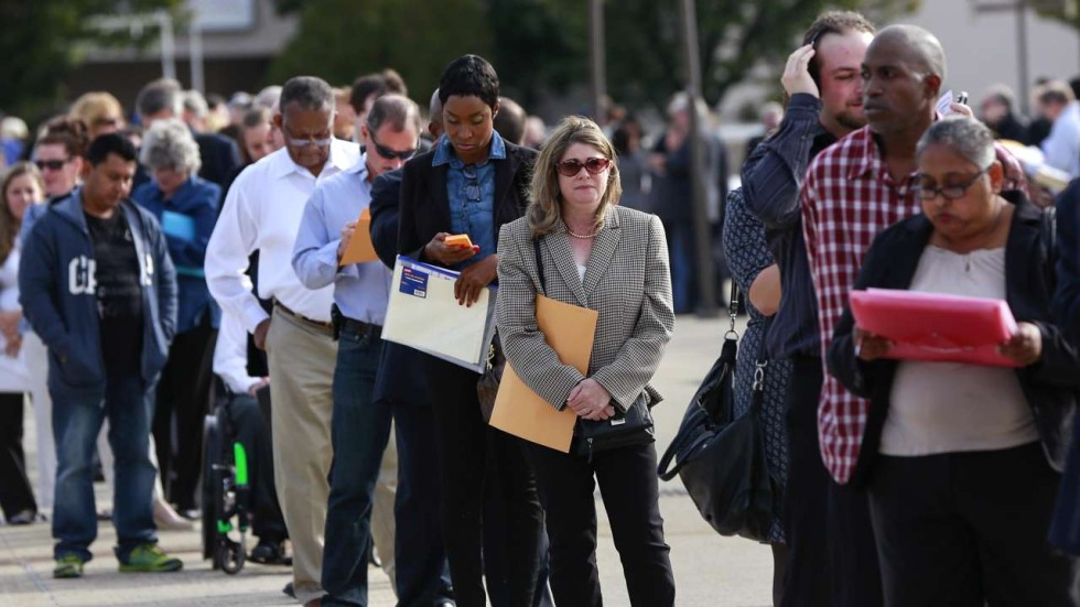 Image result for people queue for job  in us