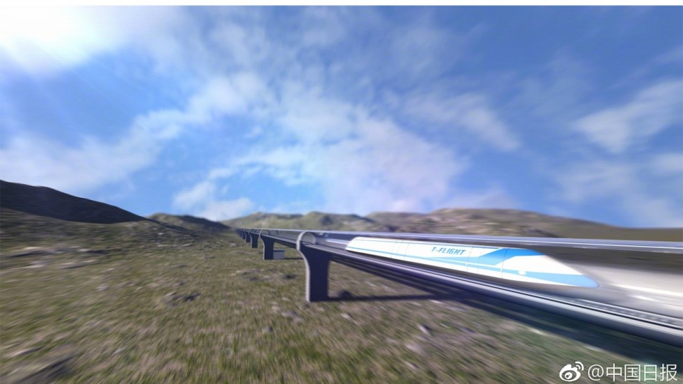 Résultat de recherche d'images pour "‘flying train’ traveling at 1,000 kmh"