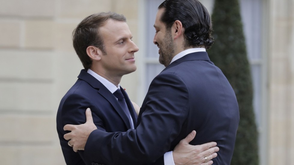 emmanuel macron hariri macron gives lebanon prime minister saad hariri warm emmanuel macron hariri macron gives lebanon prime minister saad hariri warm