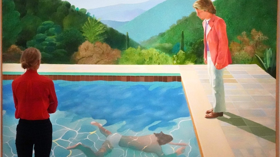 pool with two figures print
