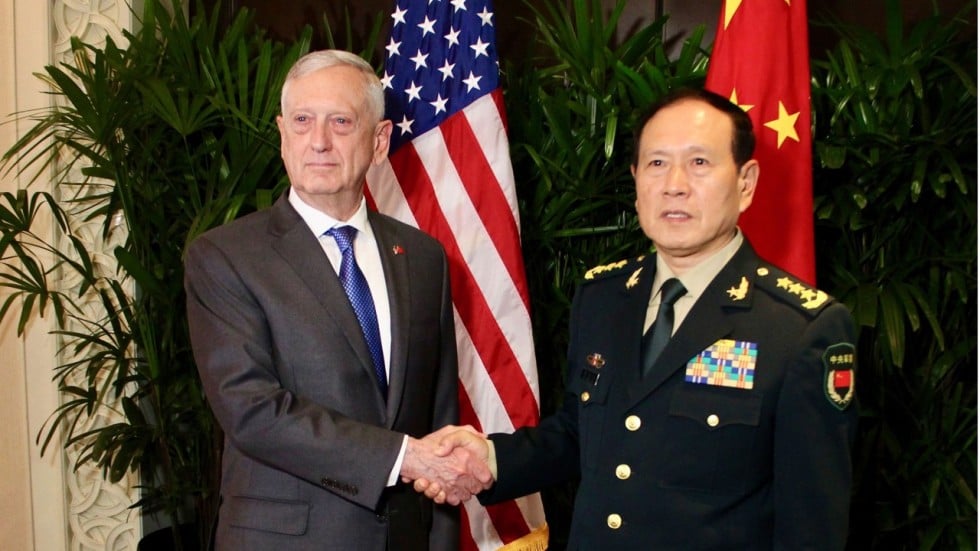 Image result for James Mattis and Chinese Defence Minister Wei Fenghe, photos