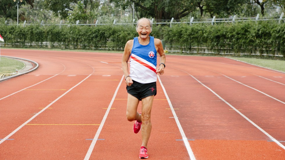 Retired Hong Kong minibus driver Chau Wai-chuen, 81, who has been a long-distance runner for almost 40 years, has taken part in six running events at this year’s Hong Kong Masters Athletics Championships. Photo: Deon Wong