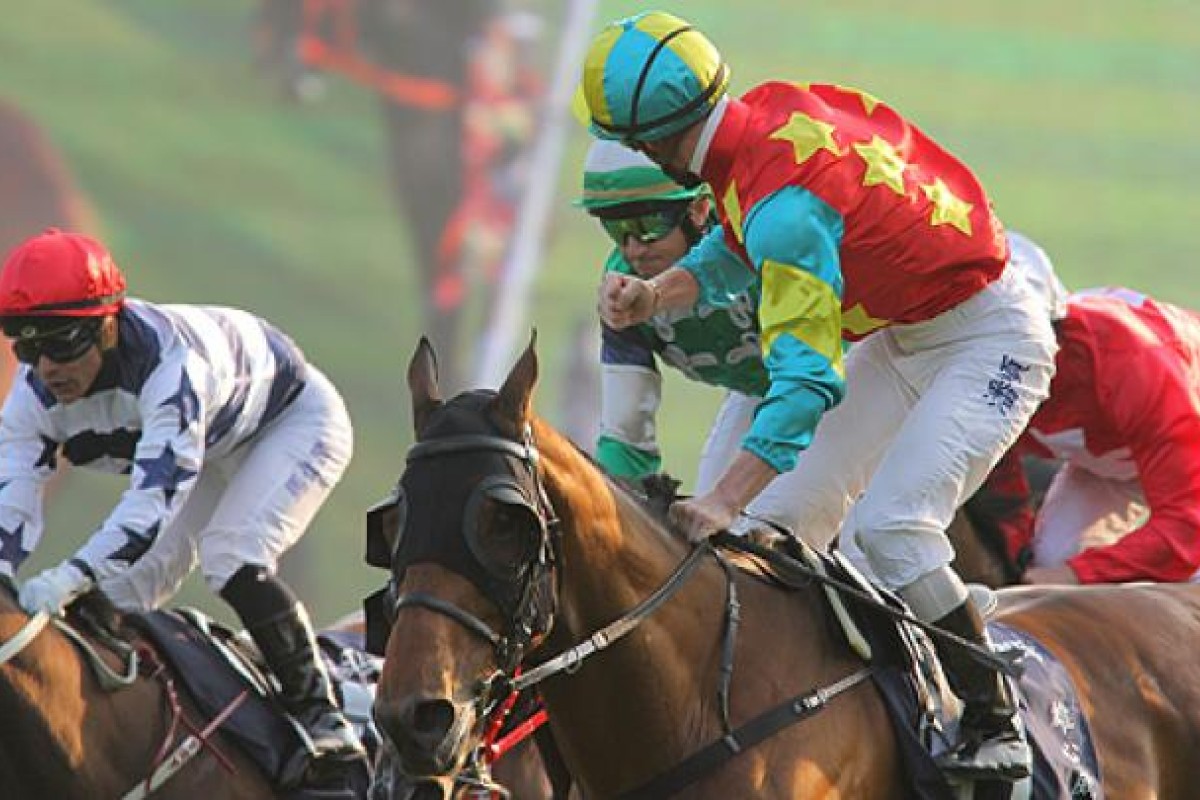 Chief stipe Kim Kelly and his fun police have outlawed the finger pointing. Above, Zac Purton, who won the Hong Kong Mile on Sunday, waves a few fingers in Douglas Whyte's direction. Photo: Kenneth Chan 