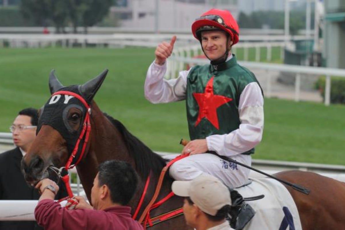 Metallic Star completes a treble for Zac Purton, who later said: 'It's a tough school.' Photo: Kenneth Chan
