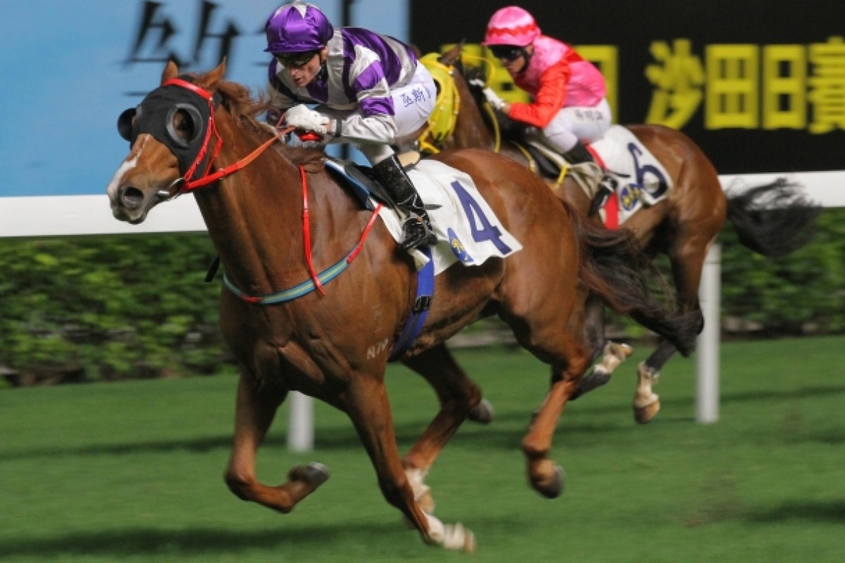 Gerald Mosse completes his treble on The Fast Lane; trainer Peter Ho Leung said the jockey was still 'world class'. Photos: Kenneth Chan