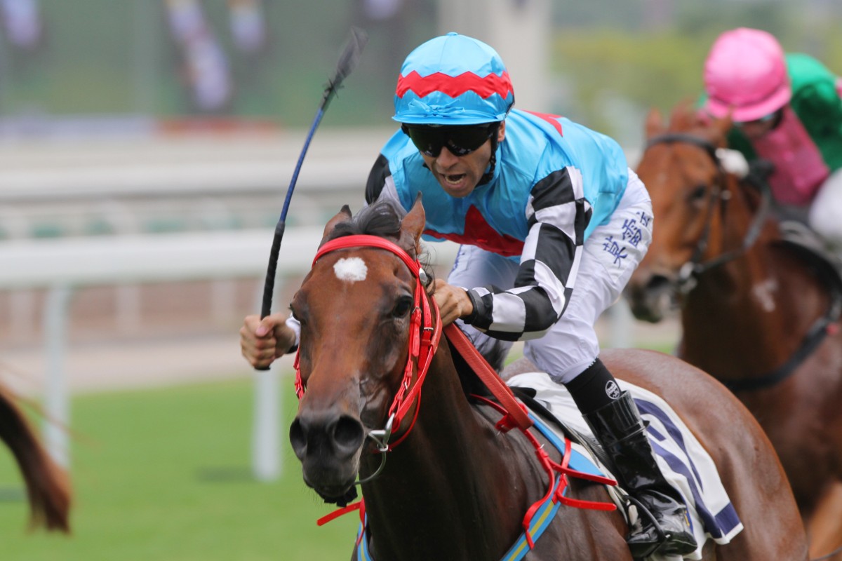 Joao Moreira hopes to be cheering aboard Access Years again on Sunday. Photo: Kenneth Chan