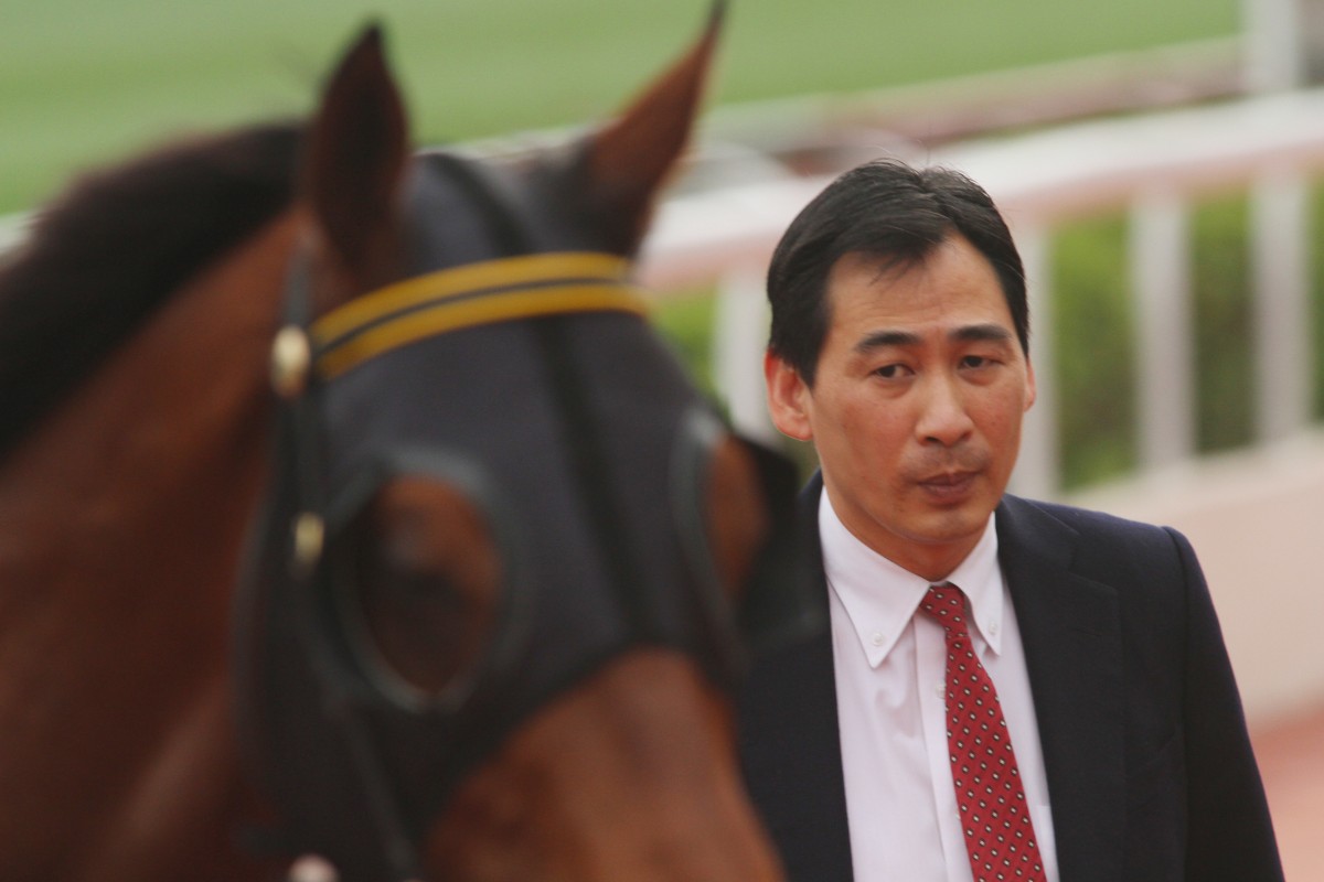 Trainer Michael Chang Chun-wai with his Dubai Golden shaheen hope Rich Tapestry. Photo: Kenneth Chan 