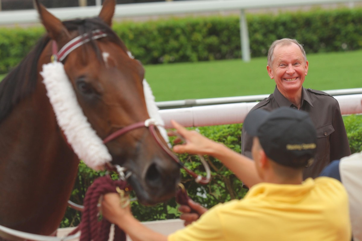 John Moore is thrilled after scoring his first win of the day with Kynam. It would only get better as he would add three more victories to his name. Photos: Kenneth Chan