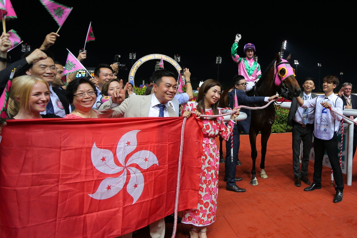 Aerovelocity became the first Hong Kong horse to win three Group One races in three different countries in the same season, winning the Hong Kong Sprint, the Takamatsunomiya Kinen in Japan and the KrisFlyer Sprint in Singapore. Photo: Kenneth Chan
