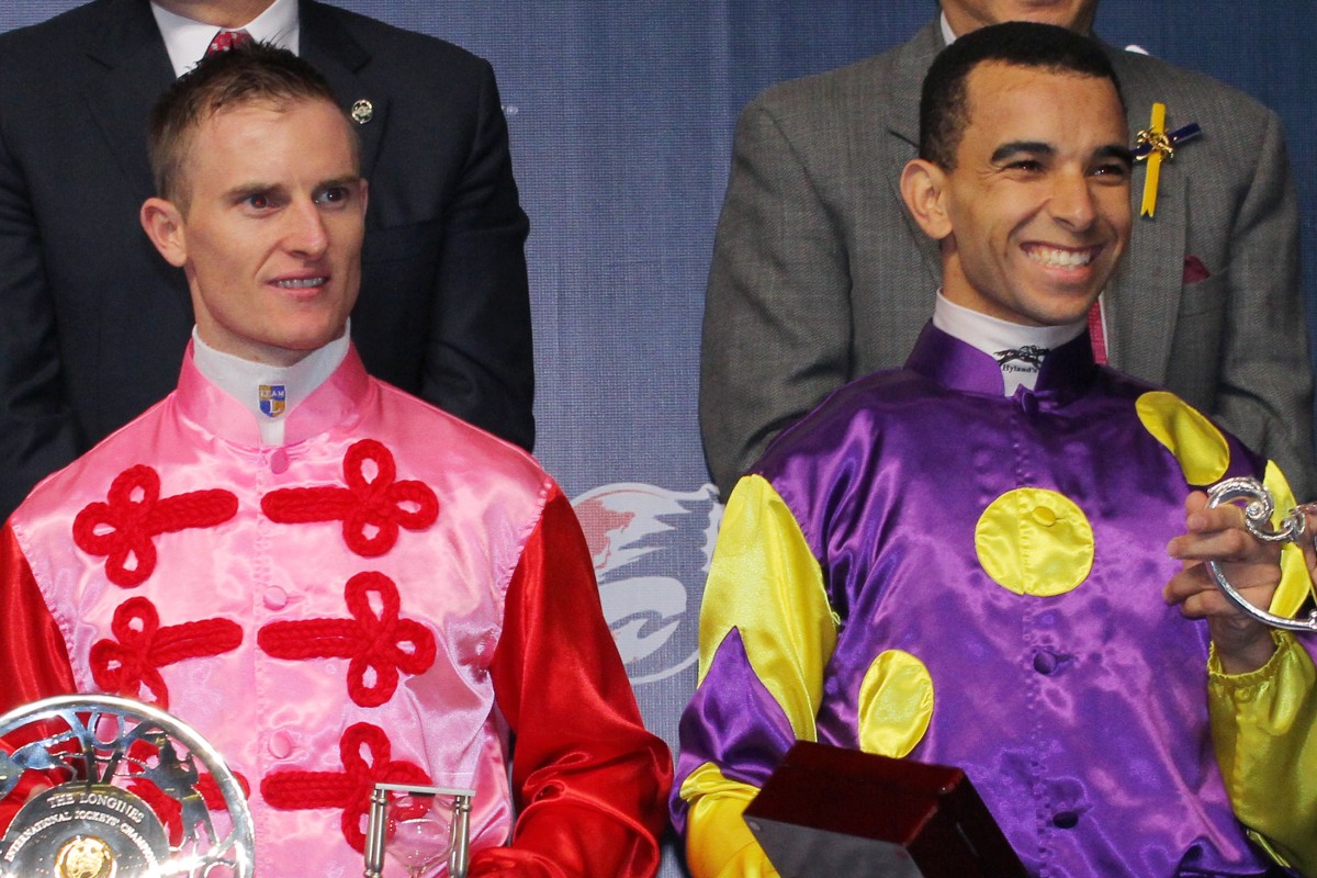 Zac Purton and Joao Moreira were caught up in their own version of the Tom Hanks movie The Terminal after they missed Sunday's Sha Tin meeting when their flight from Sydney was diverted to Taipei's Taoyuan Airport. Photo: Kenneth Chan