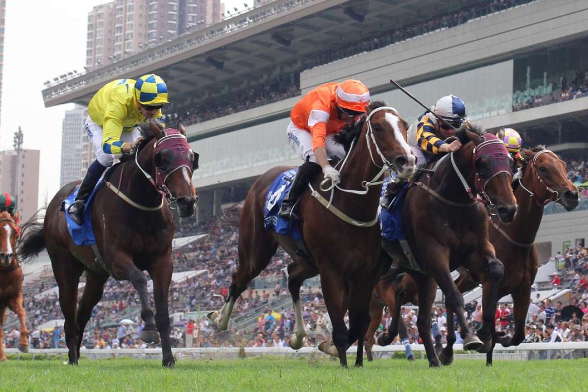 Blazing Speed makes it two Champions & Chater Cup wins in three seasons with his narrow success. Photo: Kenneth Chan