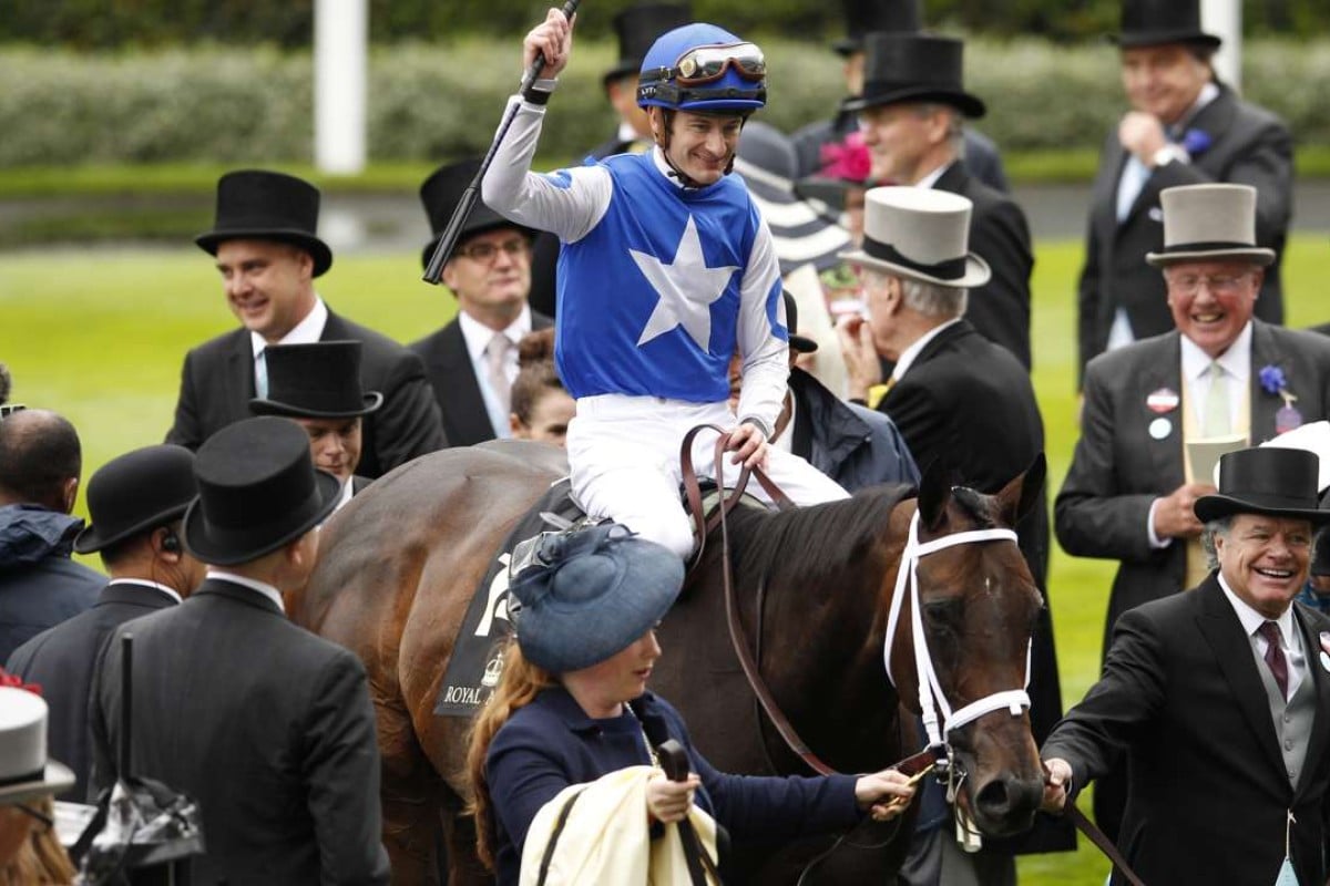 Julien Leparoux celebrates after winning the Queen Anne Stakes on American mare Tepin. Photo: Reuters