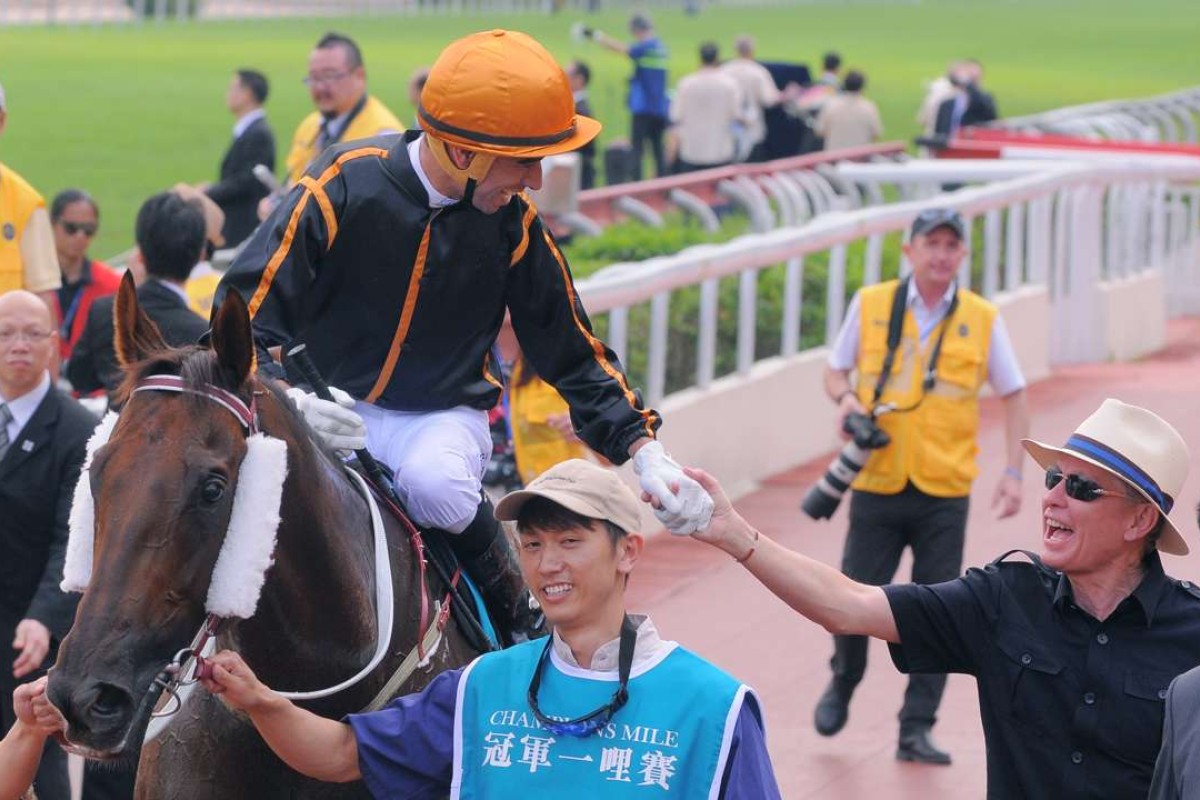 Able Friend returns to scale after winning the Group One Champions Mile. Photos: Kenneth Chan