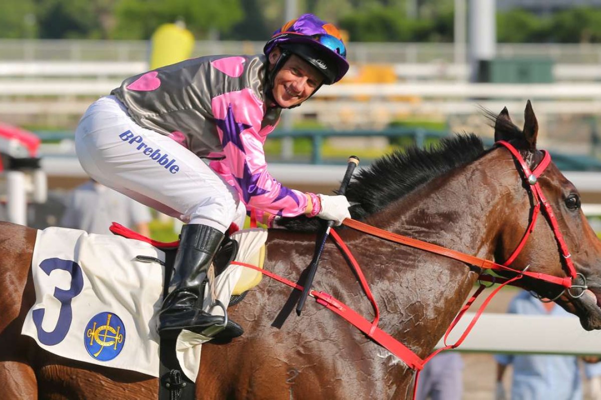 Jockey Brett Prebble and Amazing Kids return to scale after taking out the Group Three National Day Cup. Photos: Kenneth Chan