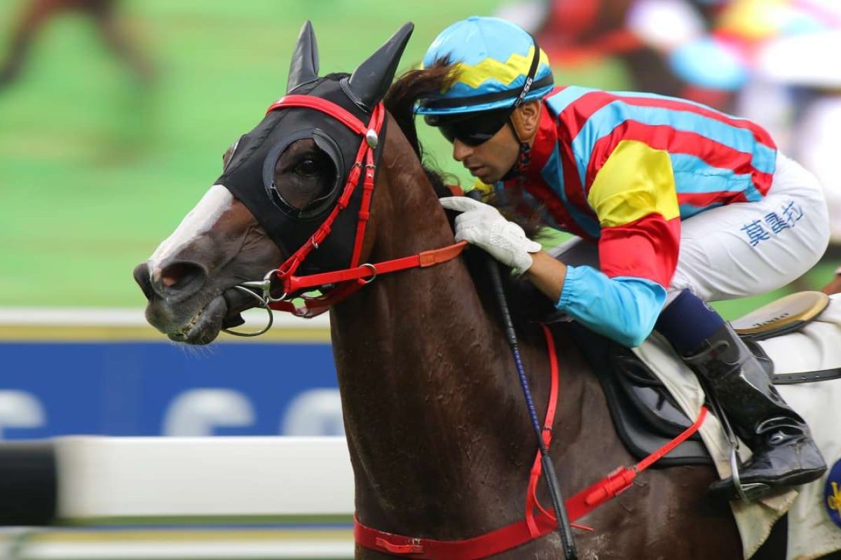 Joao Moreira guides Healthy Joyful to victory at Sha Tin on Sunday, one of his four victories. Photos: Kenneth Chan