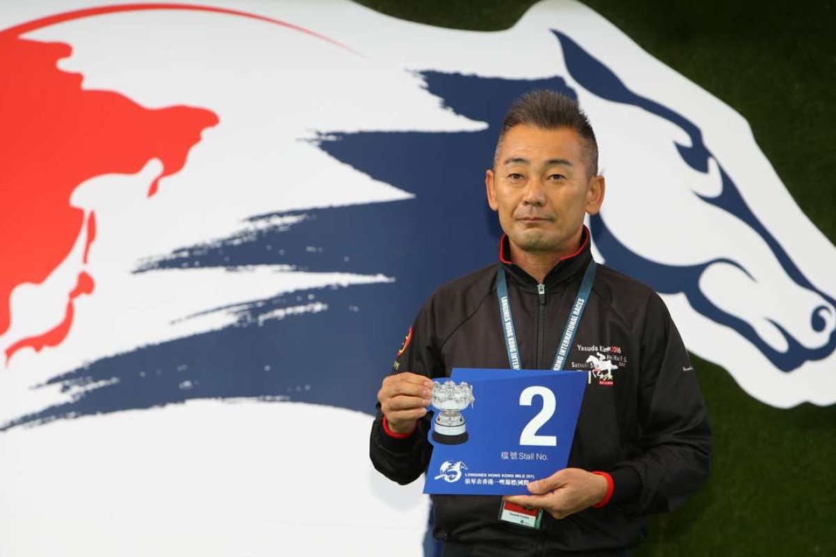 Logotype's trainer Tsuyoshi Tanaka draws barrier two for Sunday’s Hong Kong Mile. Photos: Kenneth Chan
