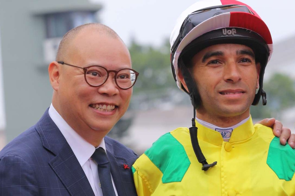 Chris So and Joao Moreira after Bravo Watchman’s victory at Sha Tin on Sunday. Photos: Kenneth Chan