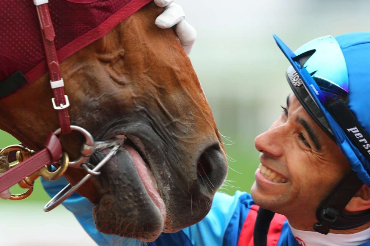 Joao Moreira has a special liking for Rapper Dragon, who he will ride in Sunday’s BMW Hong Kong Derby. Photos: Kenneth Chan