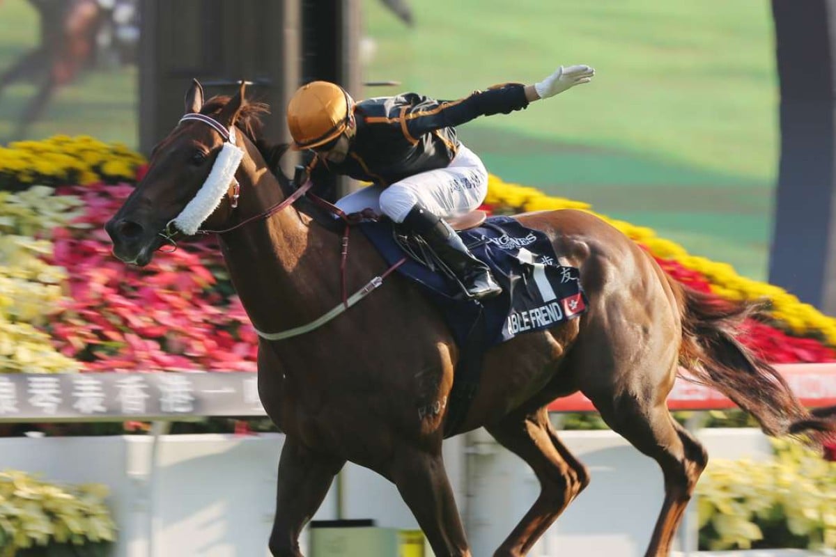 Able Friend sets sail with Joao Moreira aboard in the 2014 Group One Hong Kong Mile. Photos: Kenneth Chan.