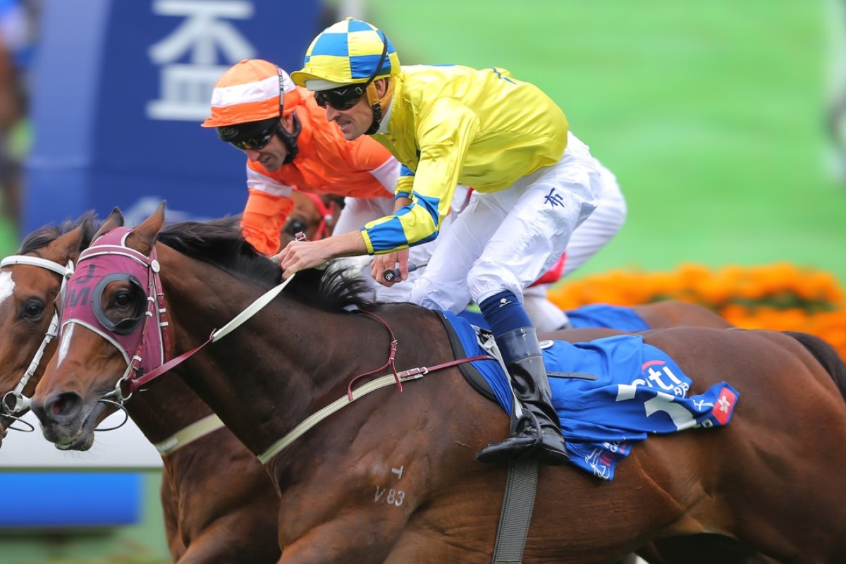 Werther edges out Blazing Speed in the Citi Hong Kong Gold Cup in February. Photos: Kenneth Chan