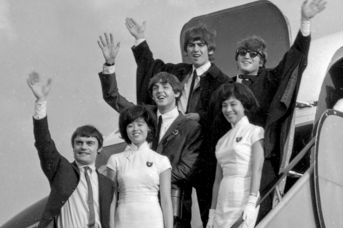 Paul McCartney, George Harrison, John Lennon and Jimmie Nicol (standing in for an