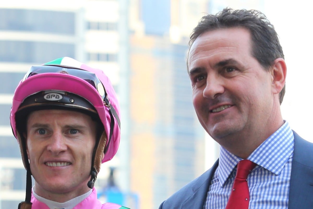 Zac Purton and Michael Freedman after Fortune Booth’s win.