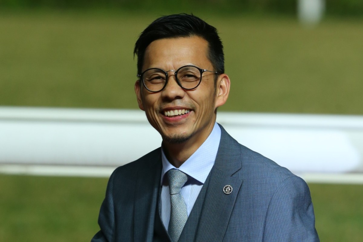 Trainer Frankie Lor is all smiles at Sha Tin on Wednesday night. Photos: Kenneth Chan