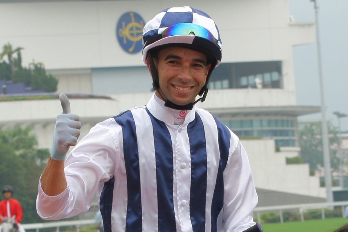 Joao Moreira after winning the Chief Executive’s Cup on opening day. Photos: Kenneth Chan.