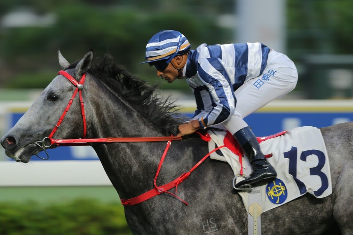 Karis Teetan guides Fifty Fifty to victory at Sha Tin in October. Photos: Kenneth Chan