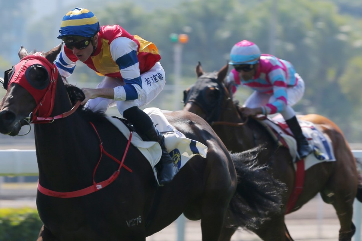 Pierre-Charles Boudot lifts G-One Union to victory on Saturday. Photos: Kenneth Chan