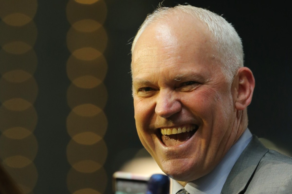 David Hall shows his emotions after landing his first win since October 25 with Gracydad. Photos: Kenneth Chan