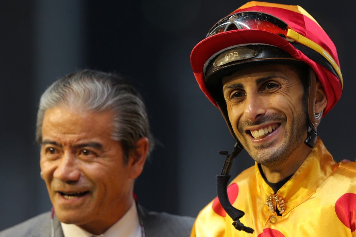 Tony Cruz and Alberto Sanna after Gold Mount’s win at Happy Valley in March. Photos: Kenneth Chan.