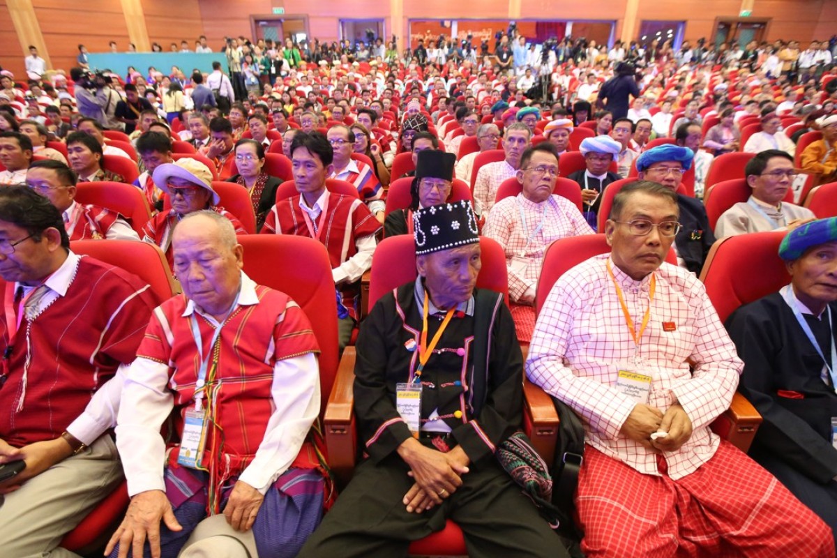 Representatives attend the third meeting of Myanmar's 21st Century Panglong Peace Conference at the Myanmar International Convention Centre in Nay Pyi Taw, Myanmar. Photo: Xinhua