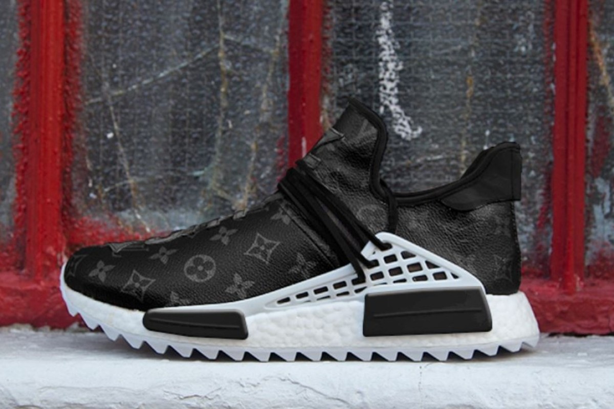 Customiser Ceeze has reworked a Louis Vuitton bag to create a bespoke adidas â€˜Eclipseâ€™ NMD Hu model. Photos: Ceeze