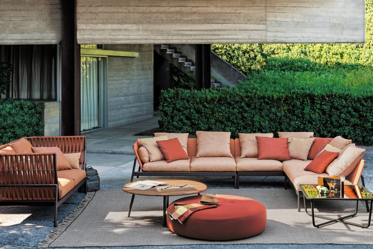How Outdoor Furniture Can Make Alfresco Chilling A Breeze Style Zzue Creation's Piper Sofa by Roda comes in a unique rust-coloured finish that enlivens - How Outdoor Furniture Can Make Alfresco Chilling A Breeze Style
