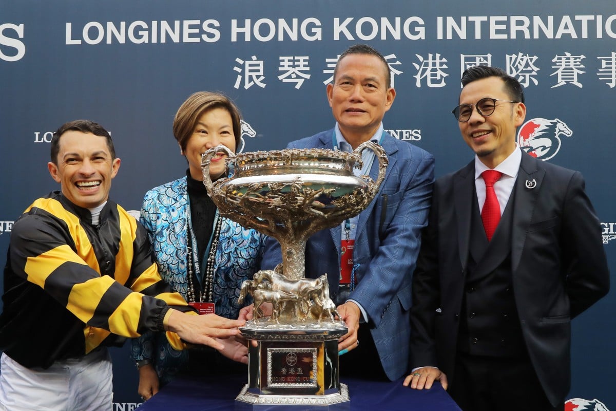 Silvestre de Sousa and Frankie Lor after winning the Hong Kong Cup earlier this month. Photos: Kenneth Chan