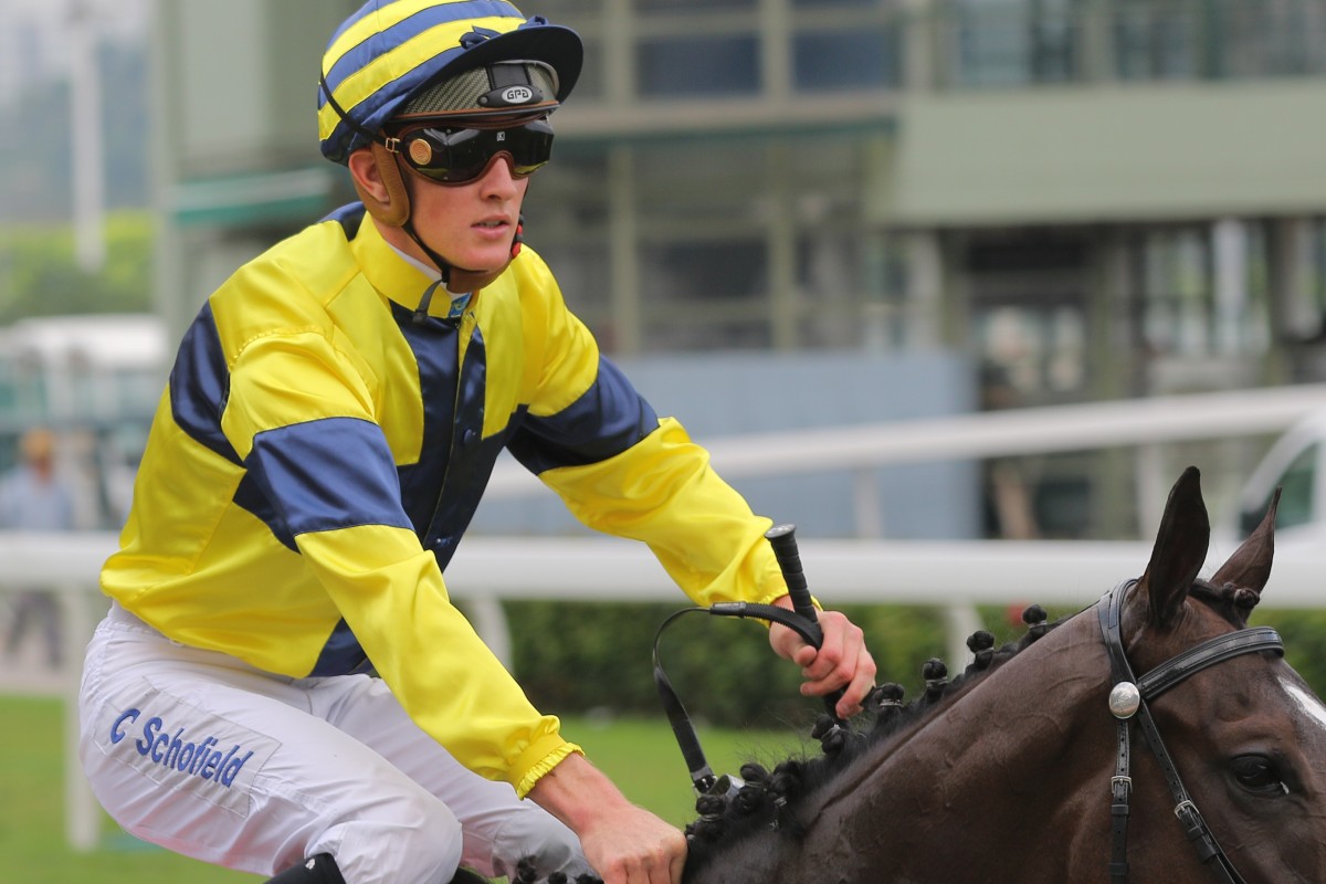 Chad Schofield after winning on Shimmer and Shine last season at Sha Tin. Photos: Kenneth Chan