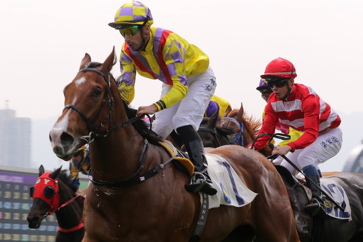 Alberto Sanna wins his first race since a serious hip injury which ruled him out of racing. Photos: Kenneth Chan
