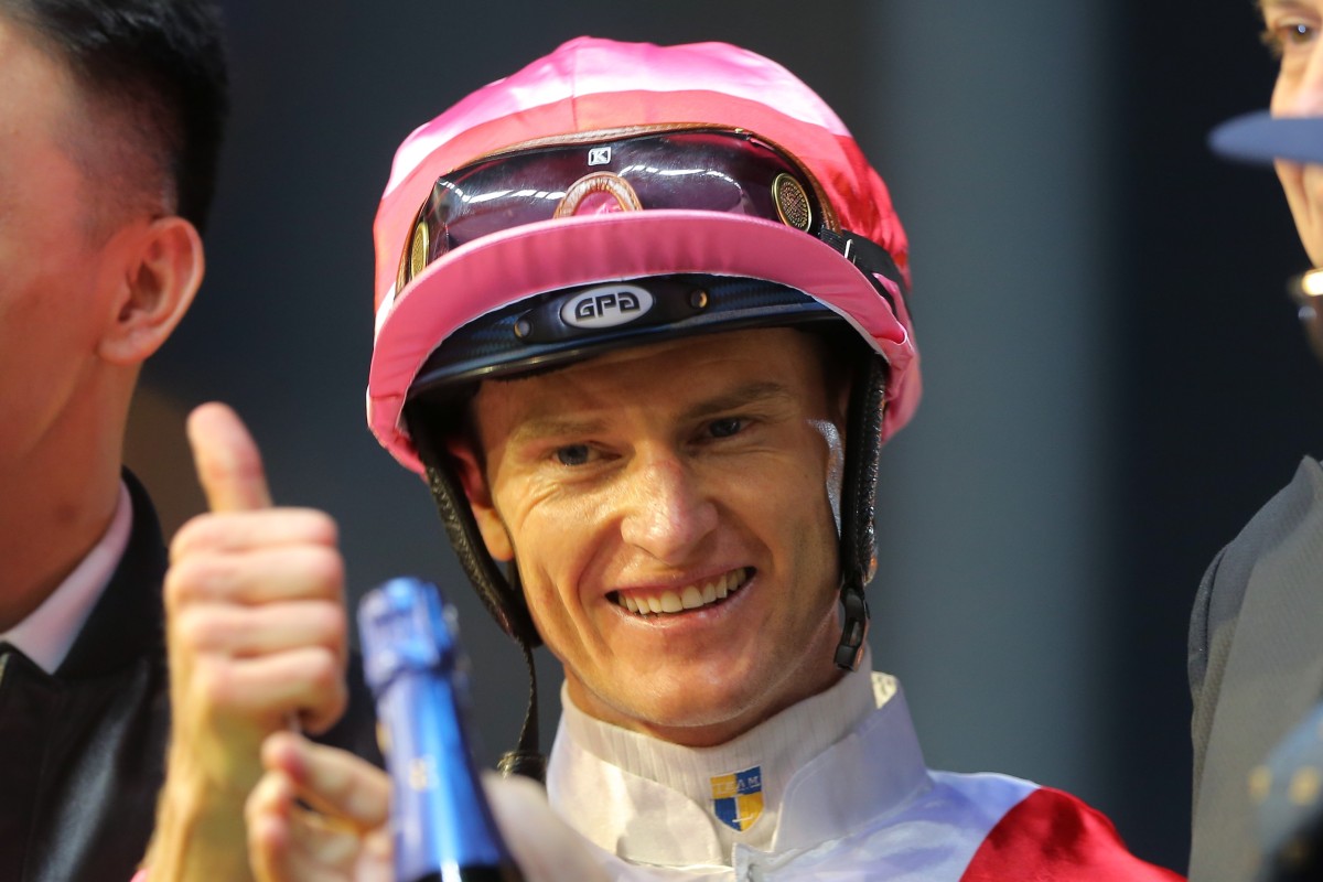 Zac Purton celebrates a winner. Photos: Kenneth Chan