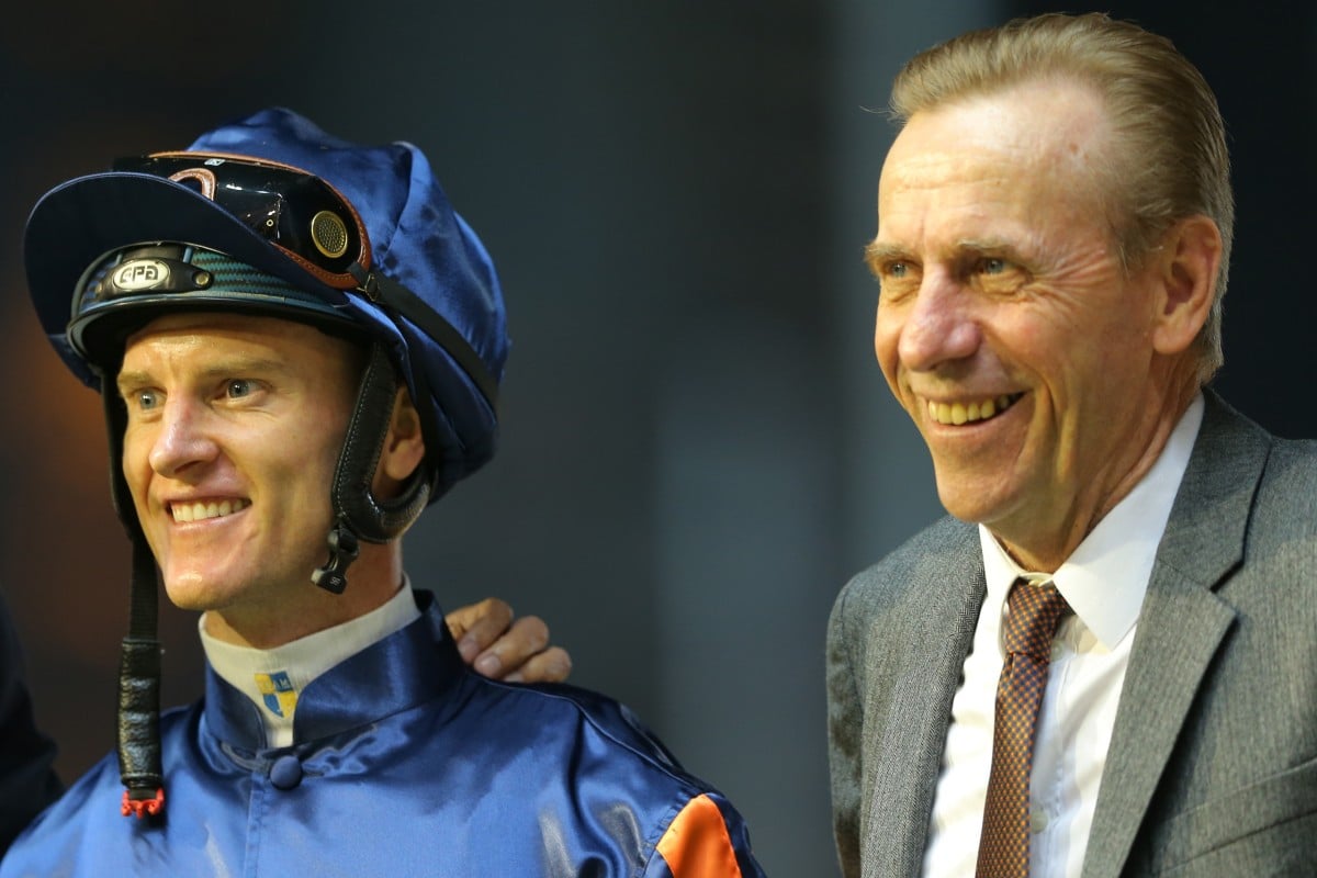 Zac Purton and John Size celebrate a winner together. Photos: Kenneth Chan
