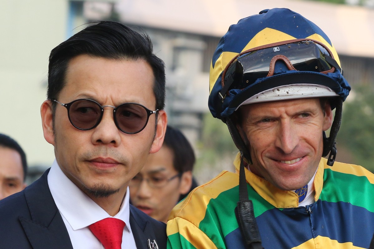 Trainer Frankie Lor and Hugh Bowman after they paired up to win last month’s Hong Kong Classic Mile at Sha Tin. Photos: Kenneth Chan