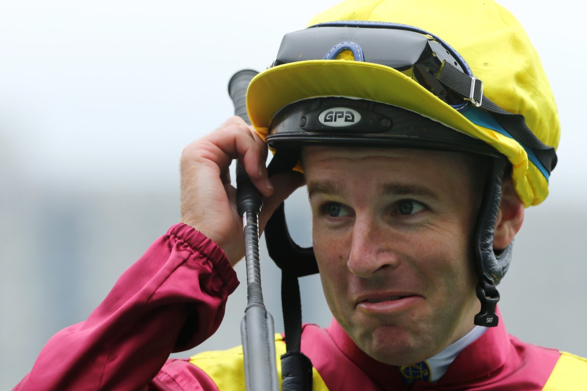 Jockey Tommy Berry shares a laugh after winning on Green Card at Sha Tin on Sunday. Photos: Kenneth Chan